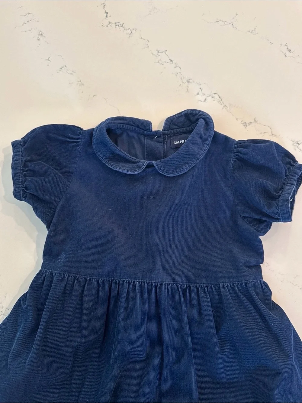 Ralph Lauren Girls Navy Corduroy Dress - Size 6 - Perfect Condition